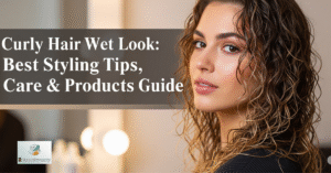 curly hair wet look