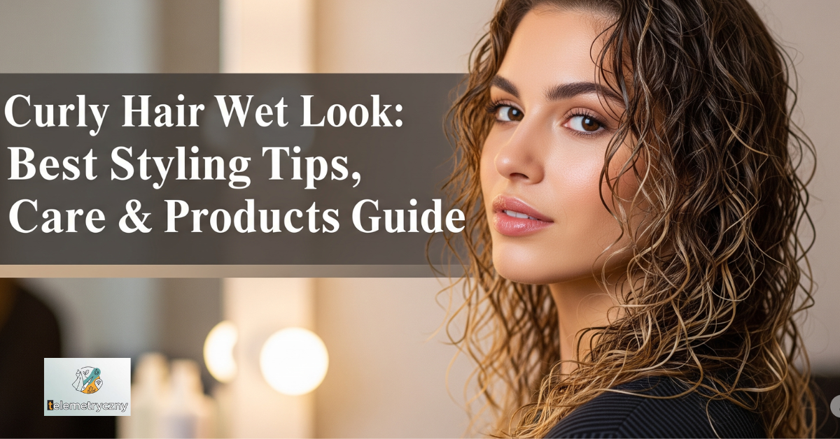 curly hair wet look